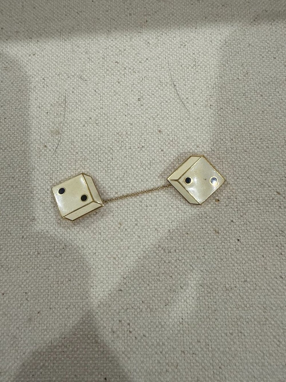 Terryberry 24k Gold Plated Dice Brooch